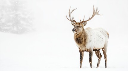Majestic Elk in Winter Wonderland