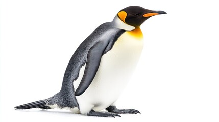 Naklejka premium King Penguin Isolated on White Background