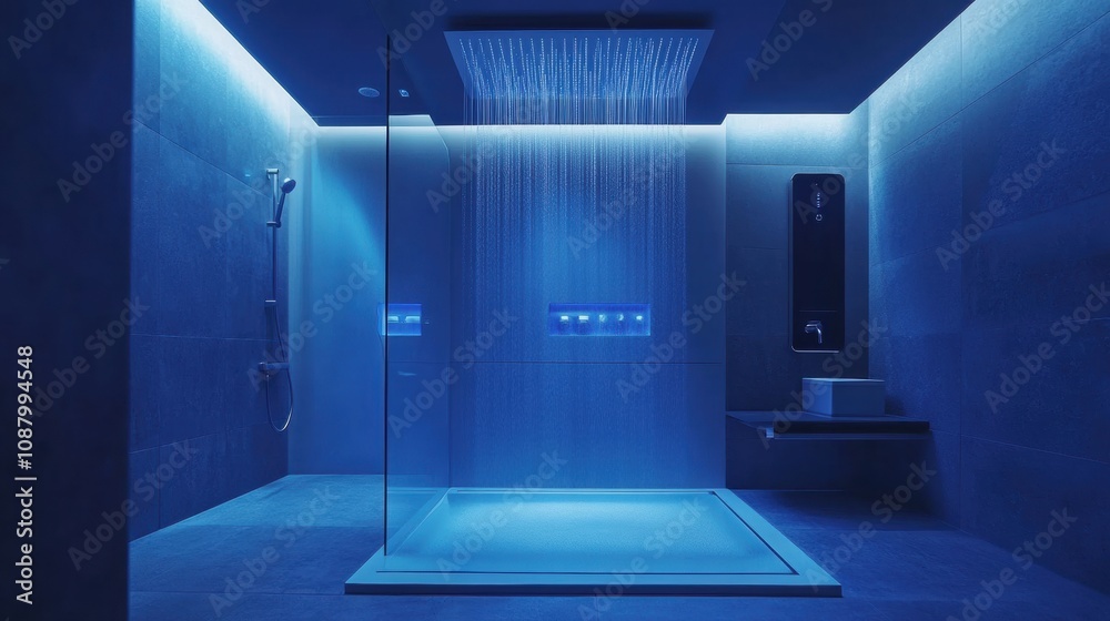 Leinwandbilder experience luxury in this high-tech bathroom with a smart shower system and an intuitive touch panel