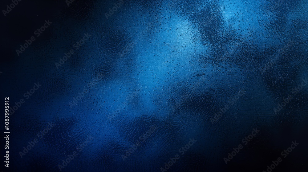 Poster Dark Blue Gradient Abstract Background with Glowing Light Effects and Grainy Texture