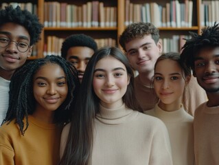 Obraz premium Group of Students in a Library