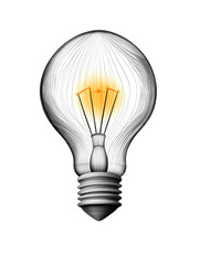 Fototapeta premium Detailed Illustration of Incandescent Light Bulb with Glowing Filament