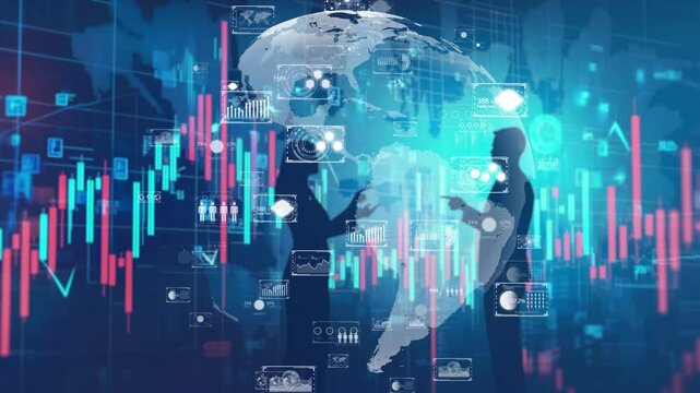 A conceptual depiction of global markets with a digital Earth