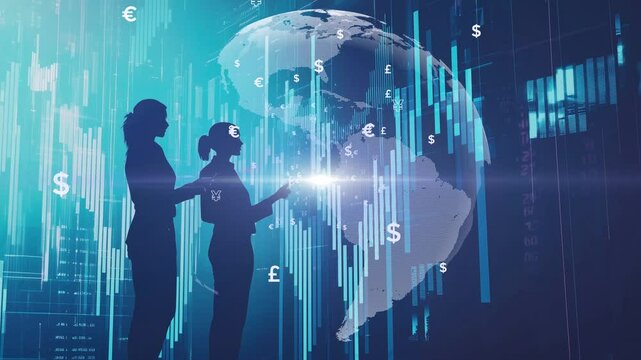 A conceptual depiction of global markets with a digital Earth