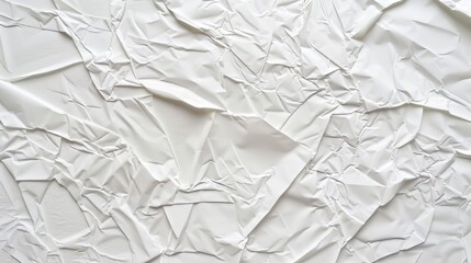 Obraz premium Wrinkled and glued white paper poster texture background image.