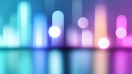 Vibrant Abstract Light Bokeh in Gradient Blue and Purple Hues