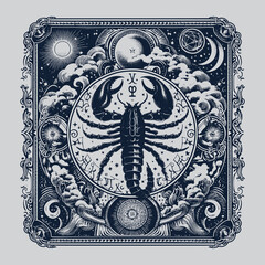 unique scorpio zodiak ouija tattoo design