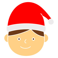 boy with christmas hat cartoon illustration