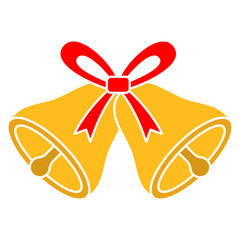 christmas bells with red ribbon