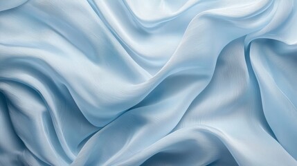Fototapeta premium Gentle Flowing Light Blue Silk Fabric Texture Perfect for Background and Fashion Design, Evoking Elegance and Serenity in Various Creative Projects
