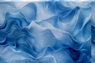 Fototapeta premium Abstract blue and white wave pattern.
