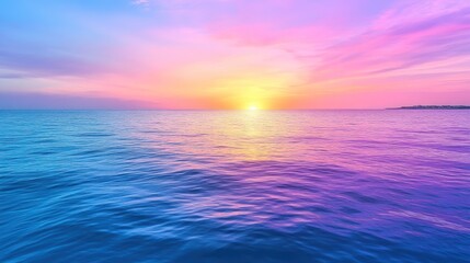 Obraz premium Vibrant sunset over calm ocean. (2)