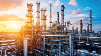 Aerial View of Industrial Complex in Harsh Daylight