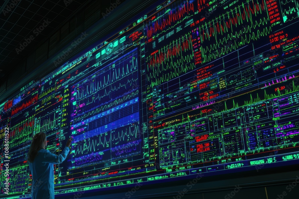 Poster advanced medical data analysis and monitoring system in a high-tech healthcare environment with colo