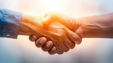 A warm welcome from the executive CEO as they greet the new employee with a friendly handshake in the office.