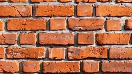 Obraz premium Discover the rich texture of a vintage red bricklaying wall, perfect for rustic themes and design inspiration.