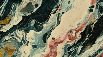 Obraz premium Abstract Fluid Art with Swirling Patterns in Vibrant Colors Showcasing the Beauty of Artistic Expression with Rich Textures and Unique Color Combinations