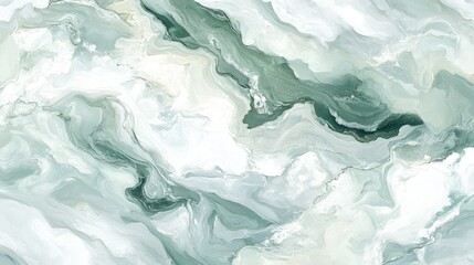 Obraz premium Serene Abstract Oceanic Wave Pattern in Soft Green and White Tones Capturing the Essence of Tranquility and Natural Beauty in Fluid Life Forms