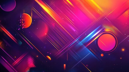 Colorful Abstract Background with Dynamic Lines and Shapes in Vibrant Hues for Creative and Modern Design Projects