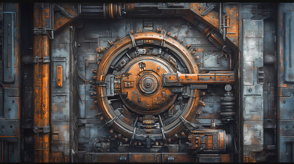 A detailed view of clockwork gears and mechanisms. Steampunk Clockwork Gears. Illustration