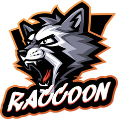 Raccoon head mascot