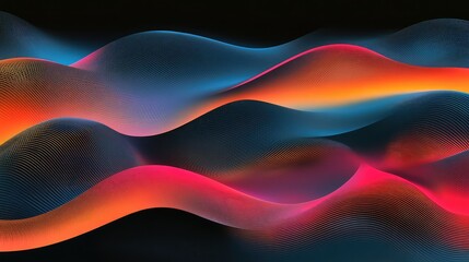 Abstract Fluid Waves Background in Vibrant Colors of Blue, Red, and Orange Creating Dynamic and Modern Visual Appeal for Creative Projects