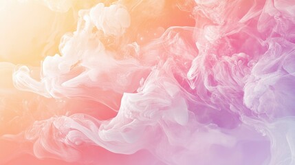 Ethereal Colorful Swirls of Smoke Blending Softly Together in a Dreamy Abstract Background for Artistic Inspiration and Creative Designs