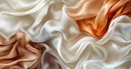 Fototapeta premium A white and brown fabric with a pattern of waves