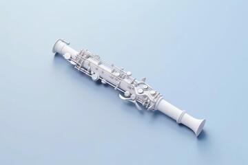 Fototapeta premium A clarinet, 3D Rendering, isometric, icon isolated on soft background