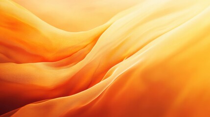 Obraz premium Abstract Orange Waves Flowing Gently in a Soft and Dreamy Landscape of Silk Texture Creating a Warm and Inviting Atmosphere for Backgrounds and Design Projects