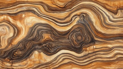 Beautiful Close-Up of Natural Wood Grain with Unique Curves and Patterns in Rich Brown and Cream Tones Ideal for Design and Artistic Projects