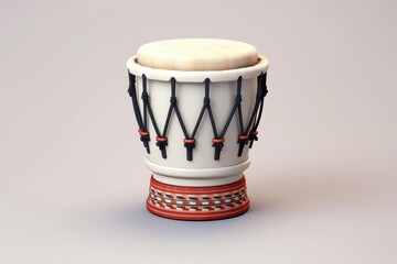A djembe, 3D Rendering, isometric, icon isolated on soft background