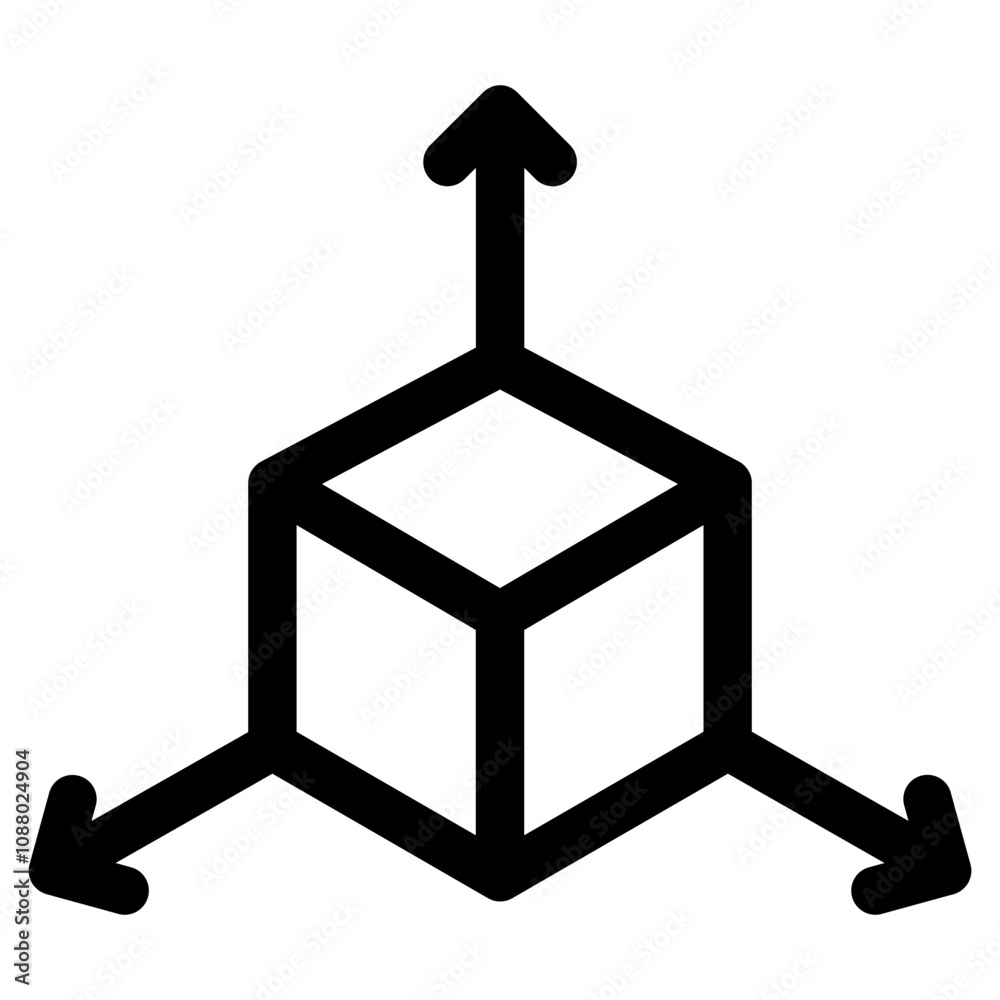 Poster Cube icon with arrows direction symbol , Augmented reality. cube symbol