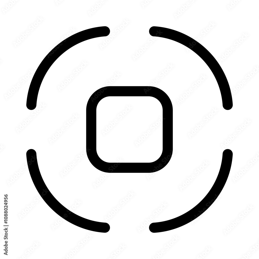 Poster capture icon, center focus symbol . scan qr code icon, auto focus icon, screen shot, resize, minimiz