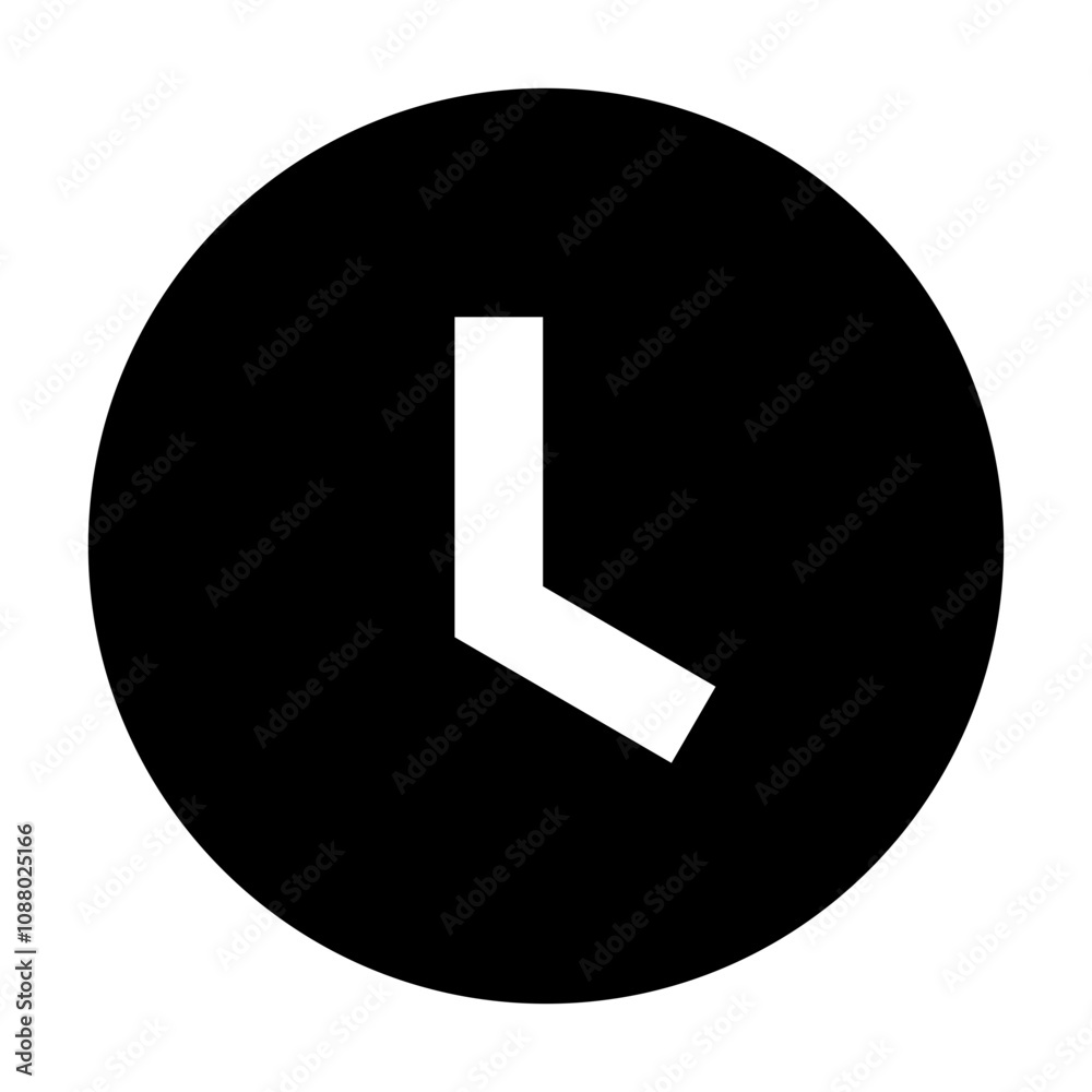 Aufkleber time and clock icons in flat style, timer symbol watch later sign in filled for ui apps and website