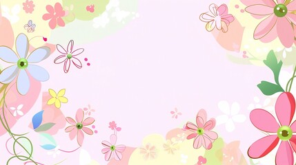 Fresh Cartoon Border Background - A Delightful Frame for Imaginative Scenes. The Colorful and Playful Cartoon Border, with Its Cheerful Design, Adding a Touch of Whimsy to the Background