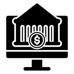 Online Banking Glyph Icon