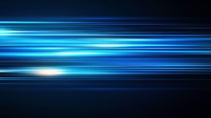 Abstract blue light speed lines background with a blur effect, a futuristic technology concept