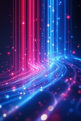 Obraz premium Abstract Light Trails in Pink and Blue with Soft Bokeh Effects