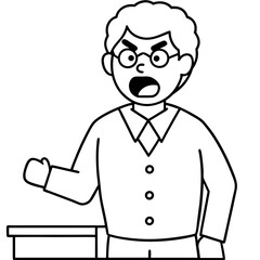 angry teacher scolding in classroom