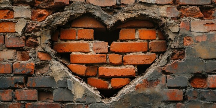 Ruin Wall with Heart Shape