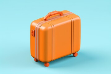 A suitcase, 3D Rendering, isometric, icon isolated on soft background