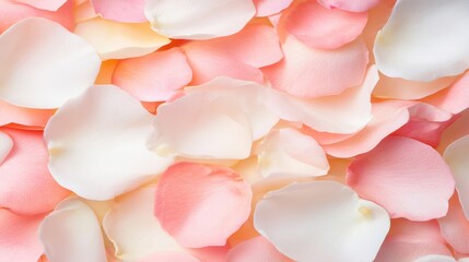 Fototapeta premium A gentle mix of soft pink and white rose petals brings elegance to celebrations, enhancing the beauty of any setting