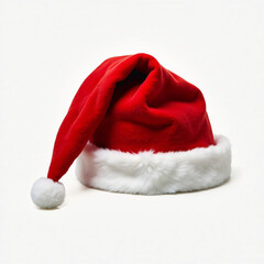 Santa Claus Hat on Minimalist Background
