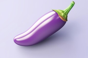 An eggplant, 3D Rendering, isometric, icon isolated on soft background