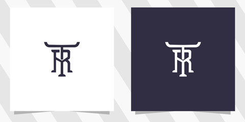 letter rt tr logo design vector