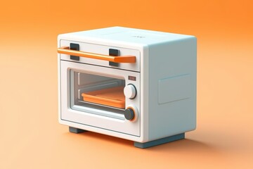 Fototapeta premium An oven, 3D Rendering, isometric, icon isolated on soft background