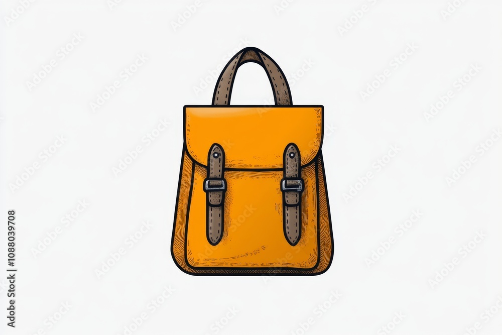 Poster simple icon of a backpack with clean lines, representing exploration and travel