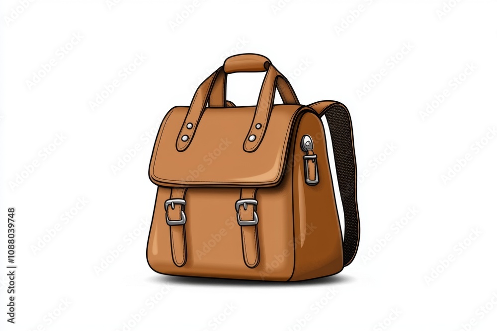Poster simple icon of a backpack with clean lines, representing exploration and travel