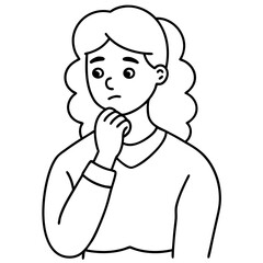 confused woman think of problem solution